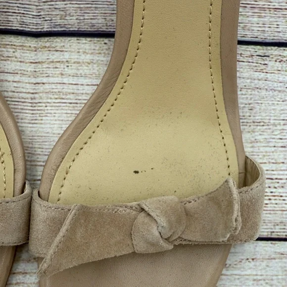 Marc Fisher Beige Ankle Strap Heels with Bow - Picture 6 of 8